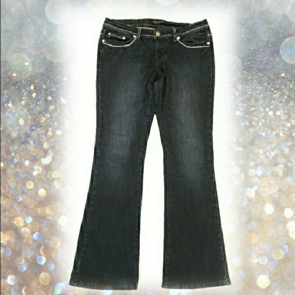 EARL JEANS Blue Dark Flare Jean's Size 11